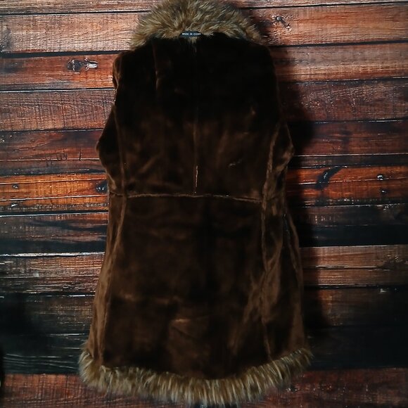 Wilsons Leather Pelle Studio Coat XL Brown Suede Faux Fur Trim Penny Lane - Picture 8 of 13